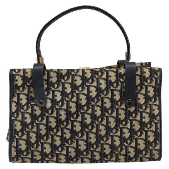 Christian Dior Trotter Canvas Hand Bag Navy Auth 147155 - Picture 3 of 16